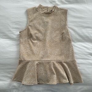 Banana Republic Tan and White Patterned Top
